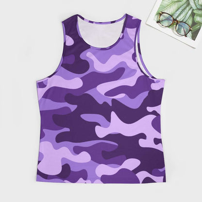 Camo Tank Top | Purple, Blue & Mauve Camouflage