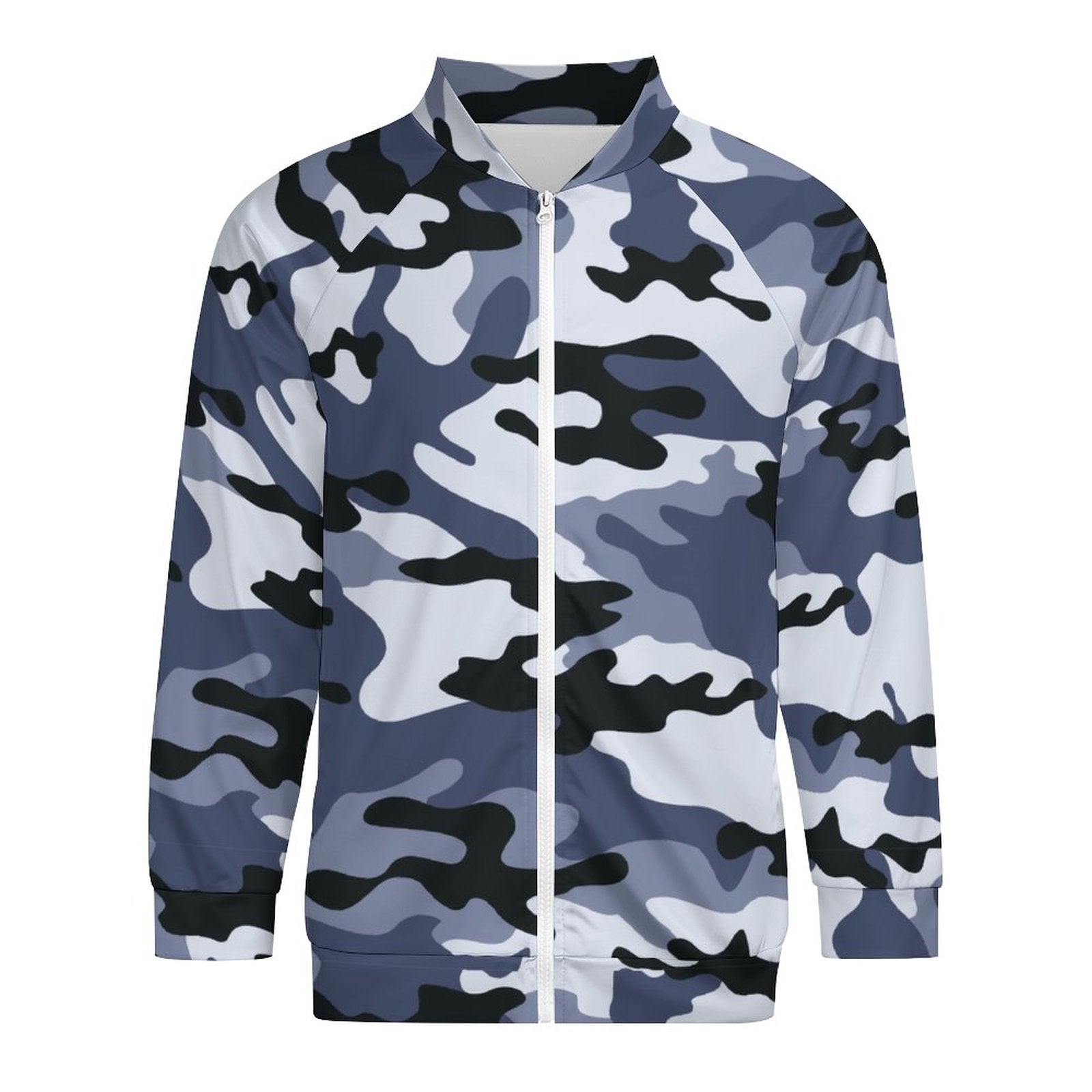 Camo Shirt | Raglan Zip-up | Light Blue