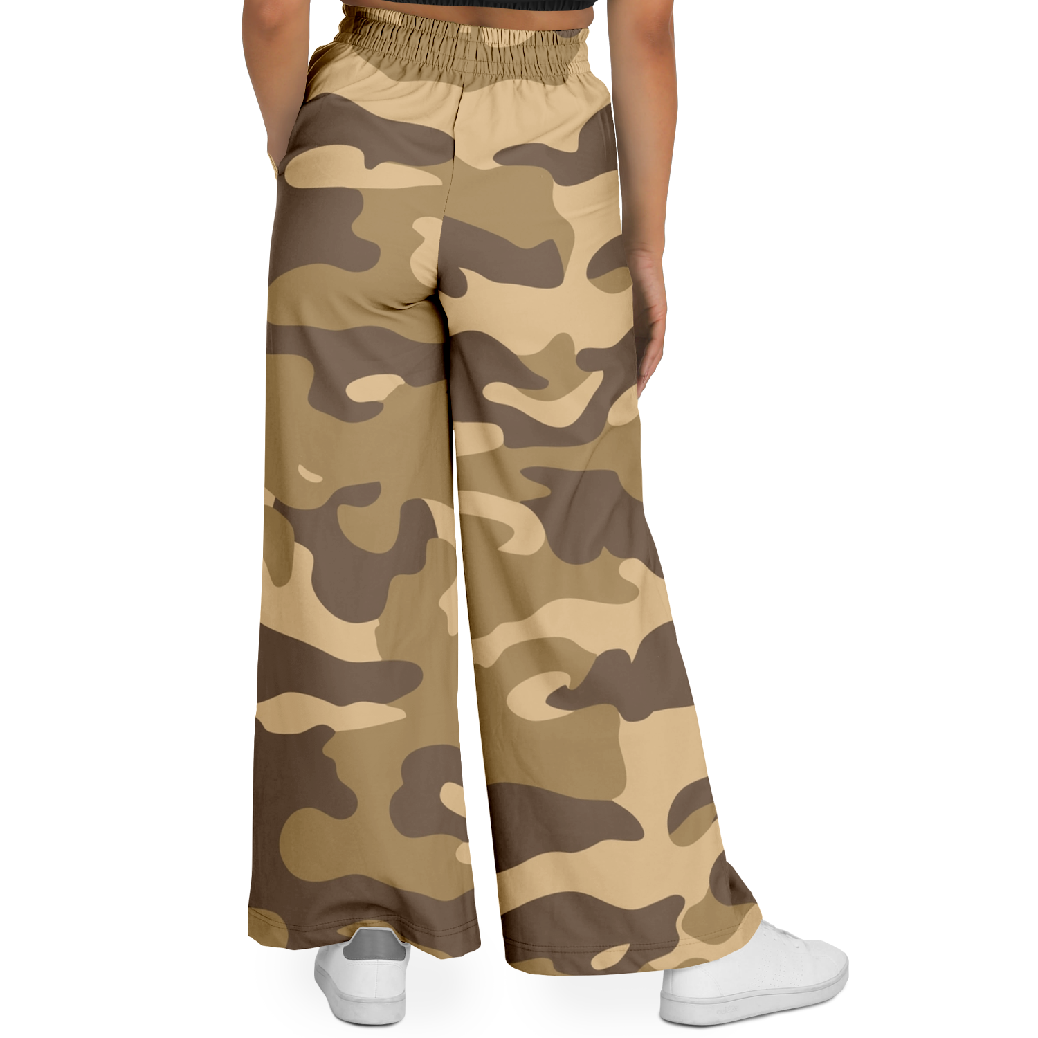 Camo Wide Leg Pants | Khaki Camouflage