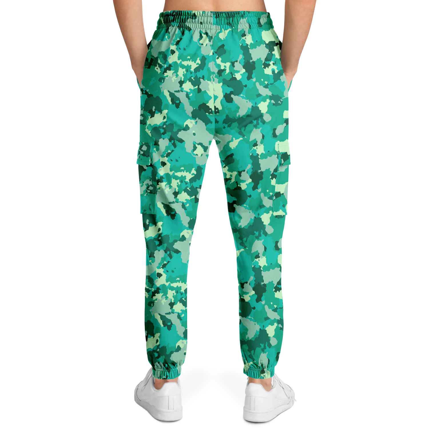 Cyan Green Camo Cargo Pants | Unisex