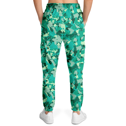 Cyan Green Camo Cargo Pants | Unisex