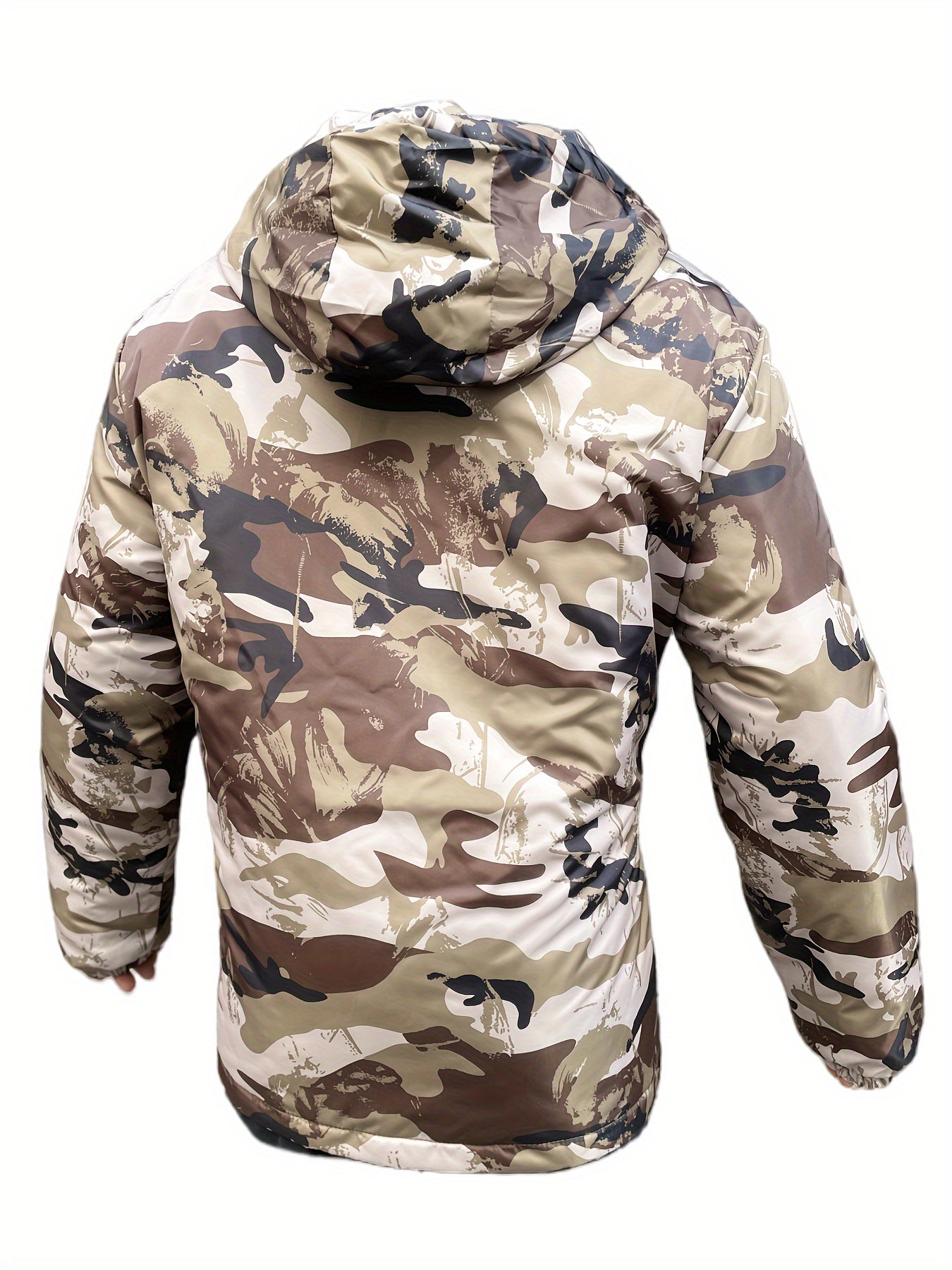 Men's Windproof Camo Jacket with Fleece Lining | Sports Coat