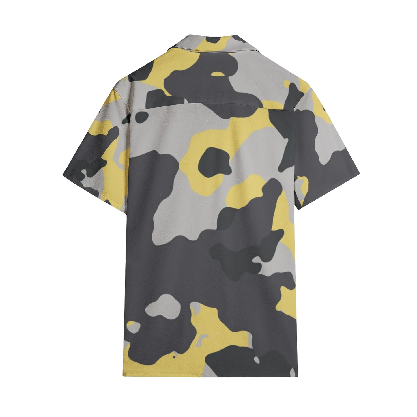 Men's Cotton Camo Shirt | Yellow, Black, & Silver Short-Sleeve