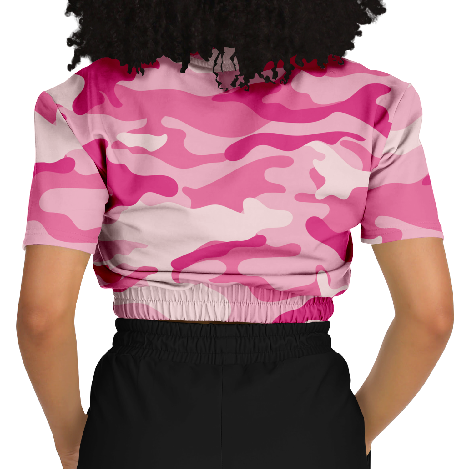 Camo Crop Top Sweatshirt | Lavender Pink Camouflage