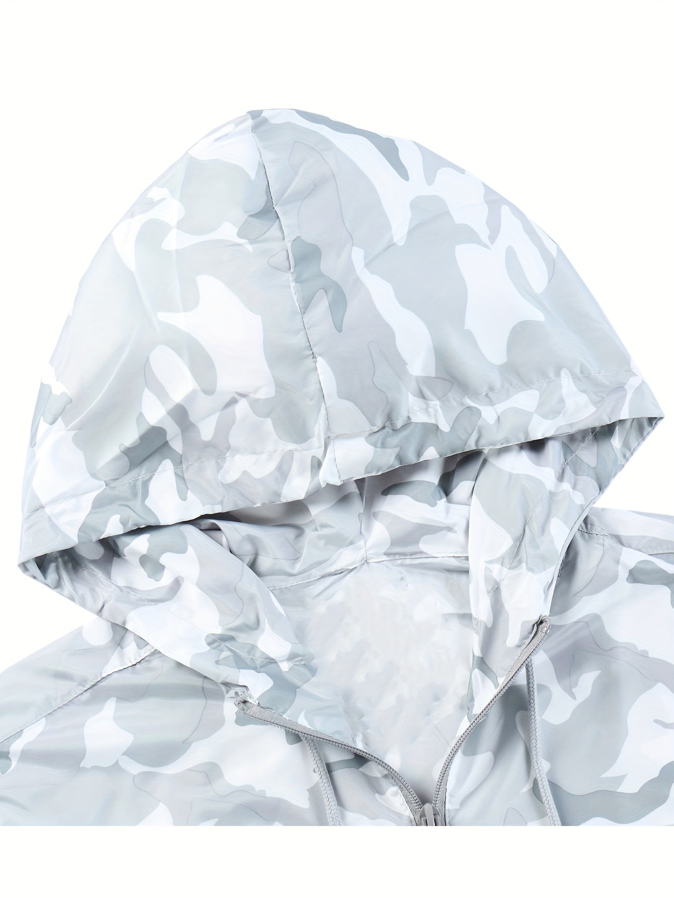 Camo Windbreaker Jacket | Men's Casual Coat with Hood