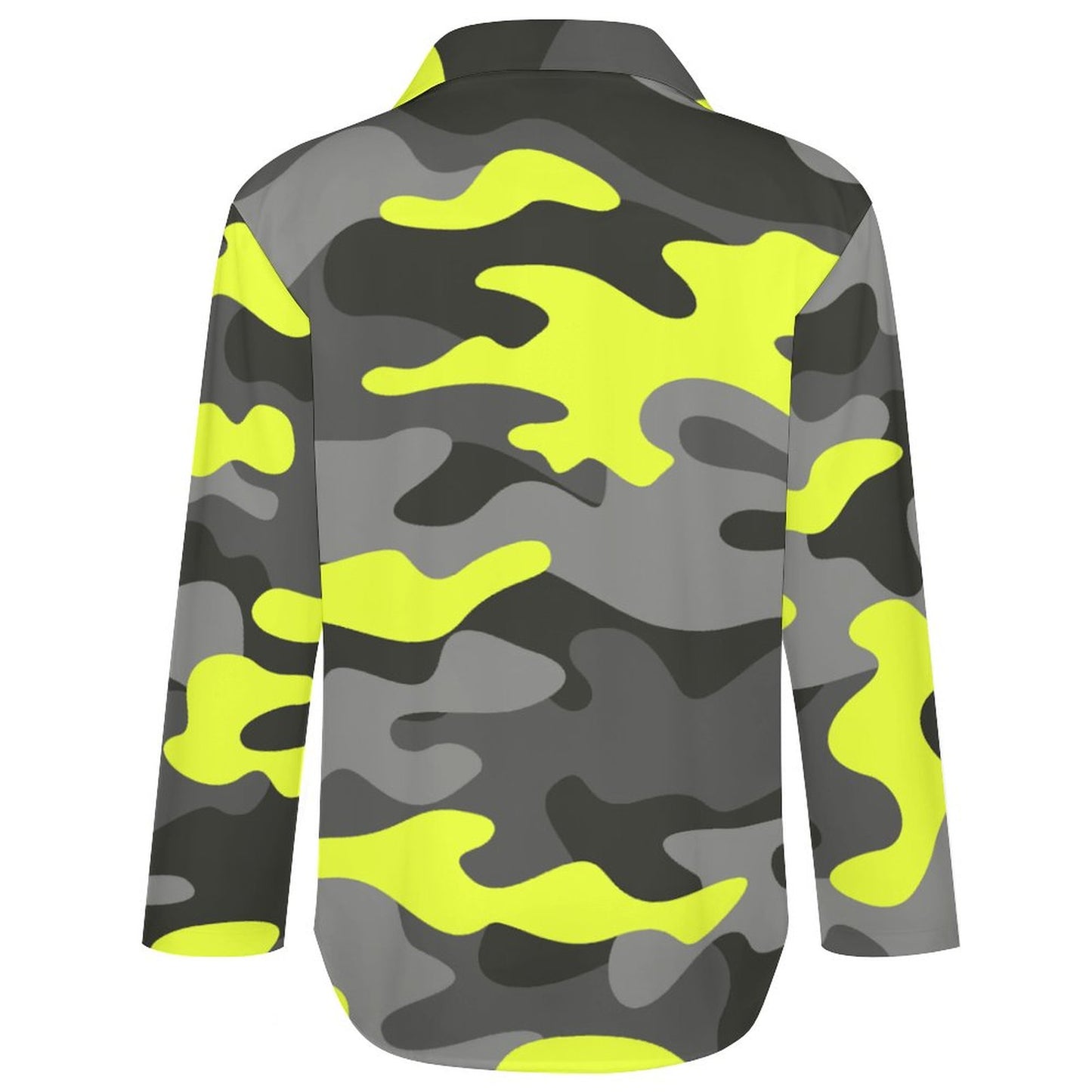 Women's Button-Up Camo Shirt | Yellow, Black & Gray