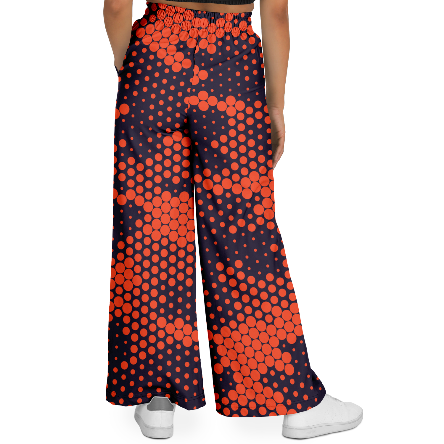 Camo Wide Leg Pants | Orange & Blue Digital Camouflage