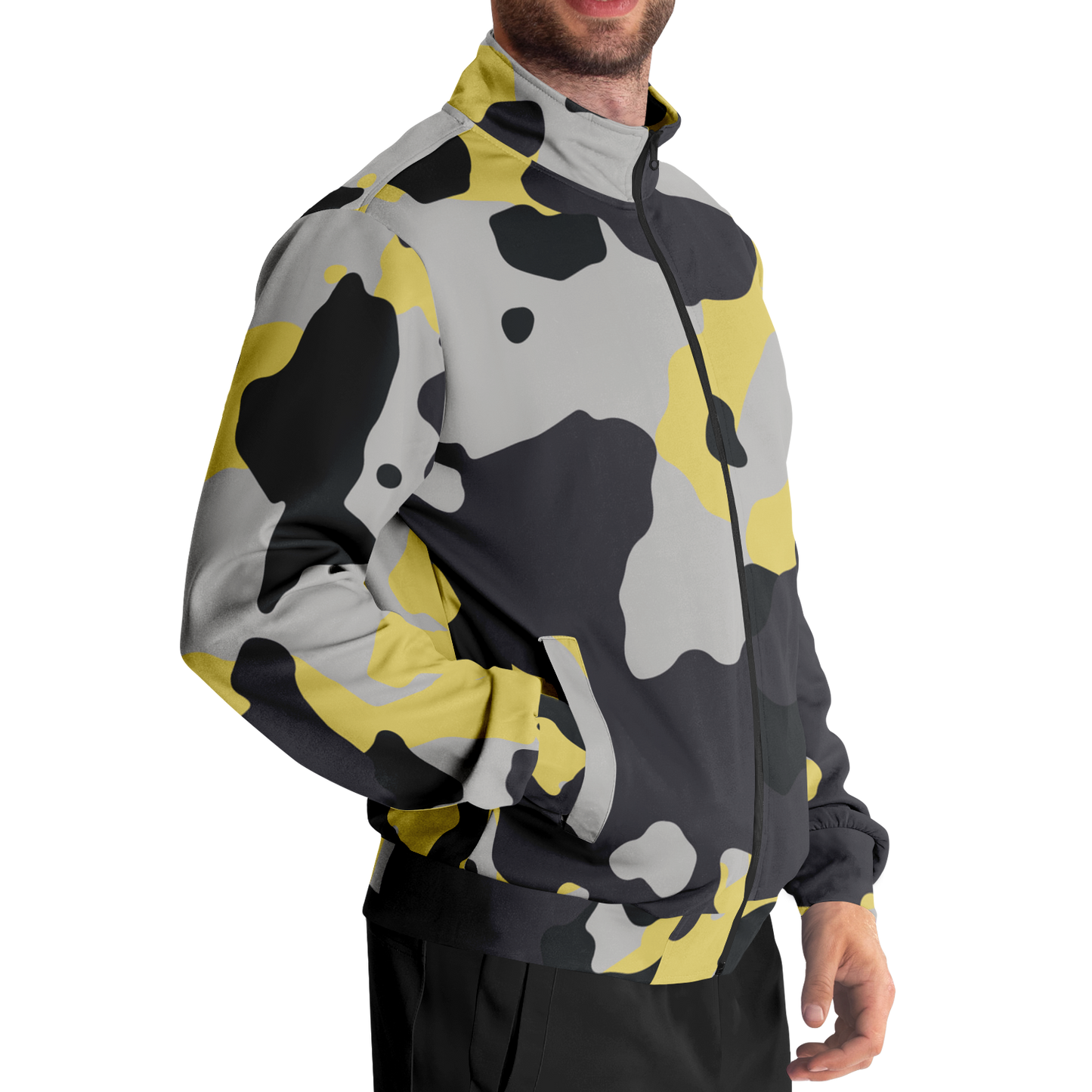 Camo Track Jacket | Yellow, Black & Silver Camouflage