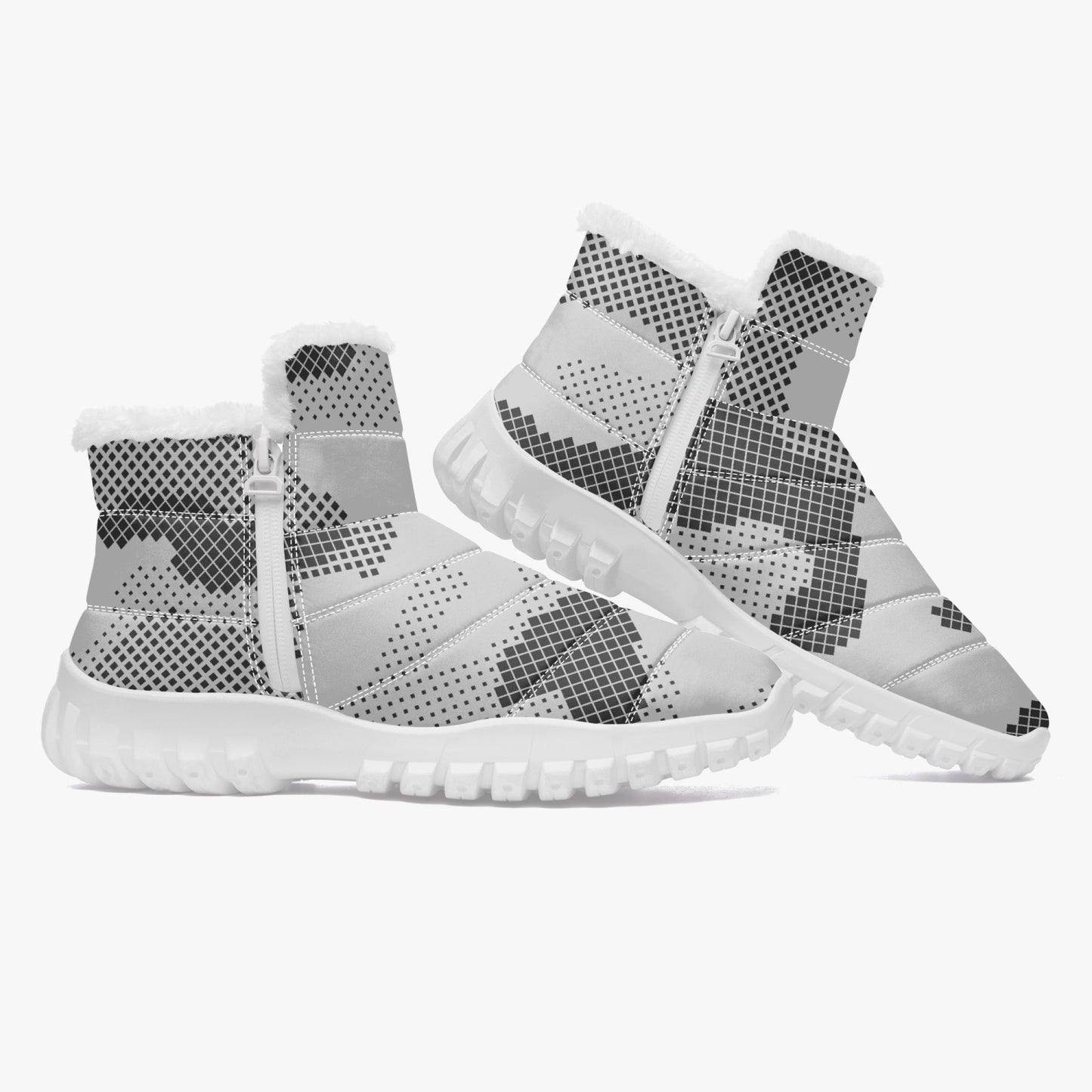 Camo Boots | Cotton-pad Fur Zipper Up | Digital Gray