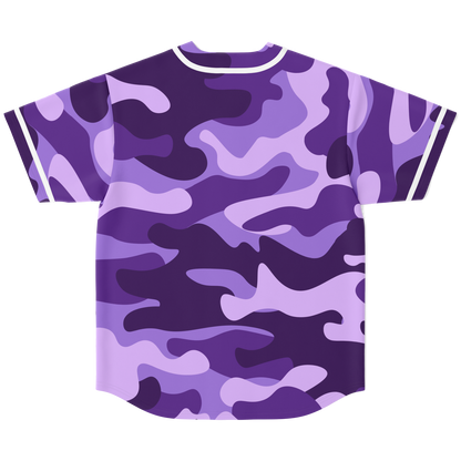 Camo Baseball Jersey | Purple, Blue & Mauve Camouflage