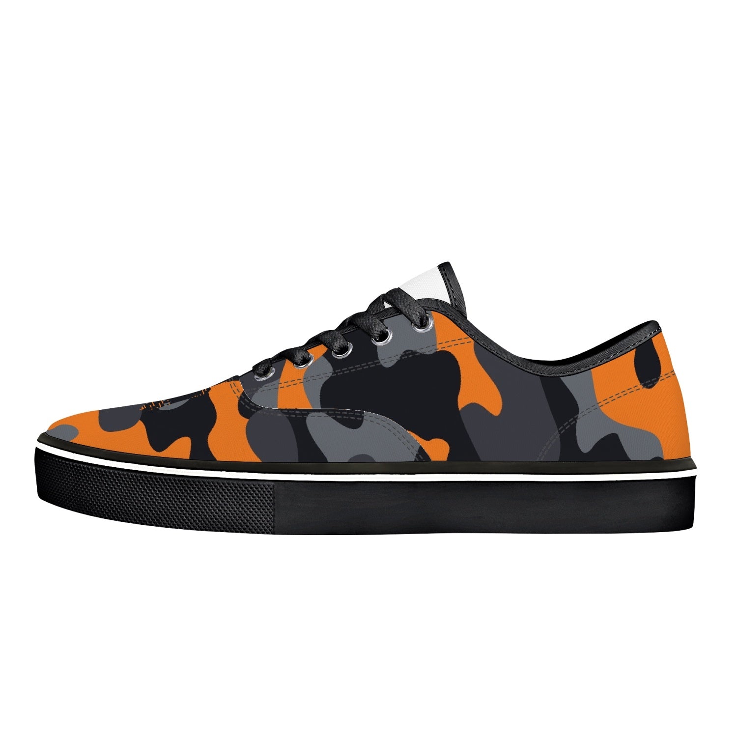 Camo Skate Shoes | Orange, Black, and Gray Camouflage