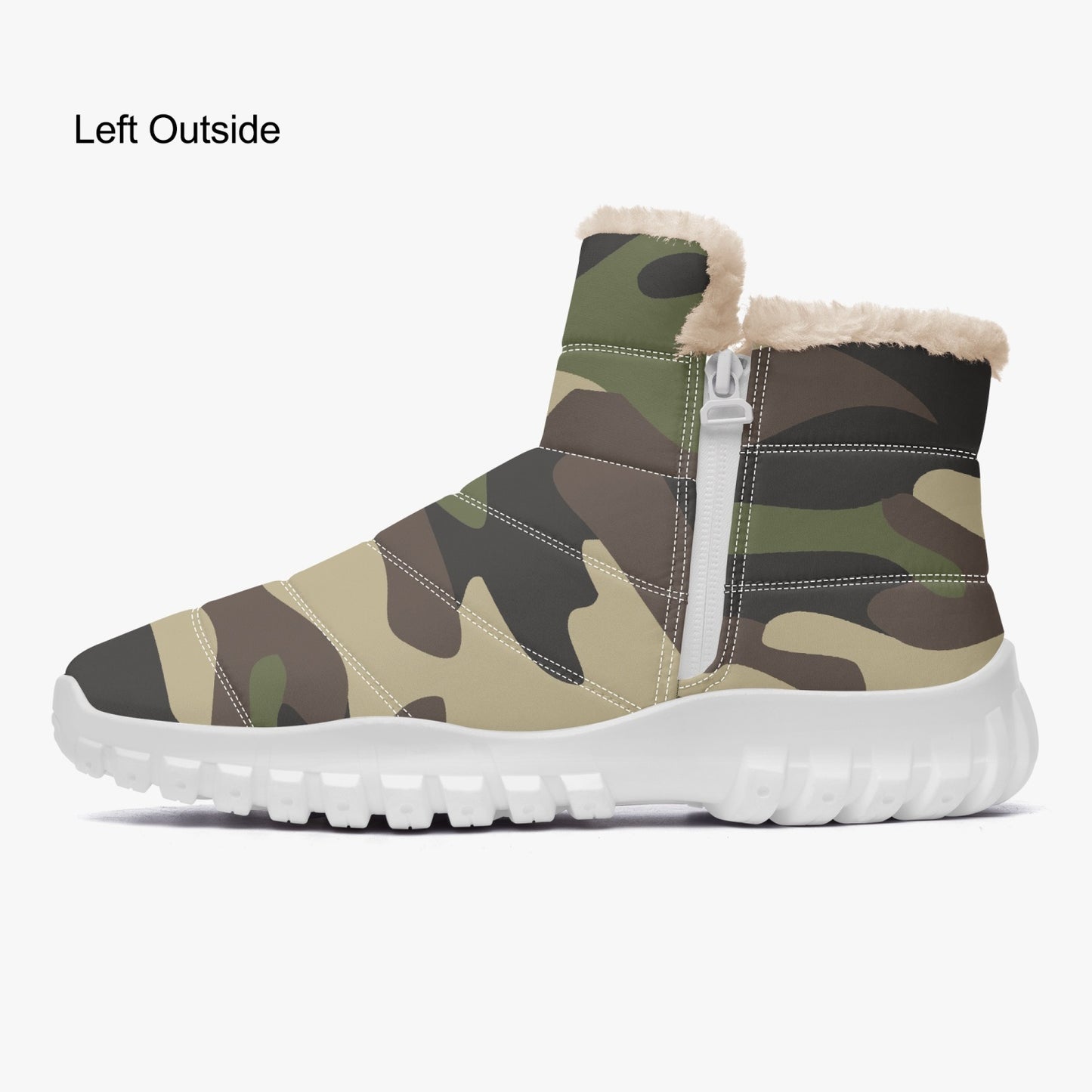 Camo Boots | Cotton-pad Fur Zipper Up | Classic Green