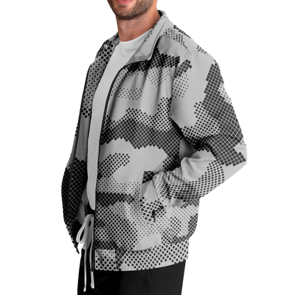 Camo Track Jacket | Black & White Digital Camouflage