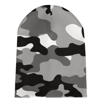 Camo Beanie | Black, White & Gray Camouflage