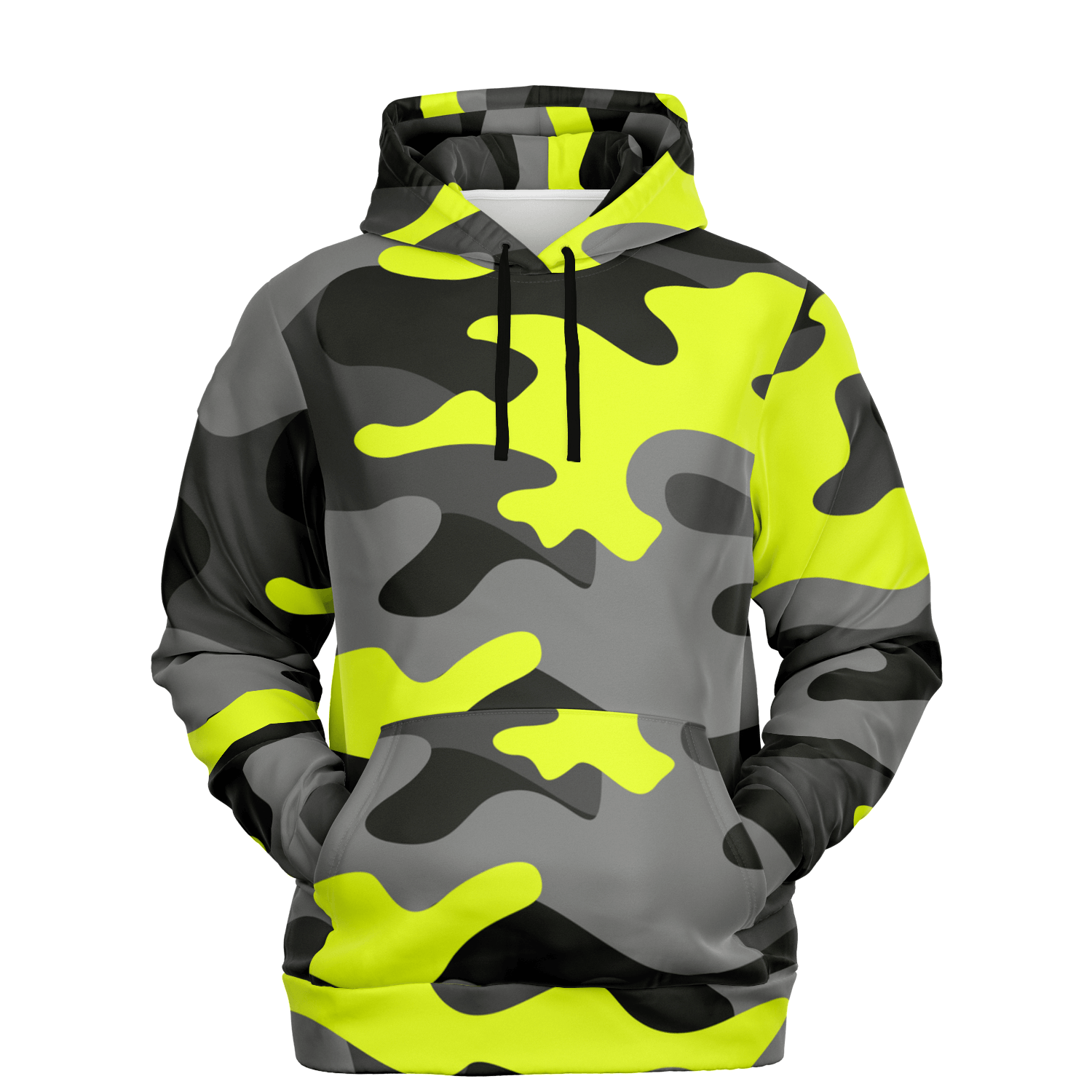 Camo Hoodie | Black, Gray & Yellow Camouflage Pullover