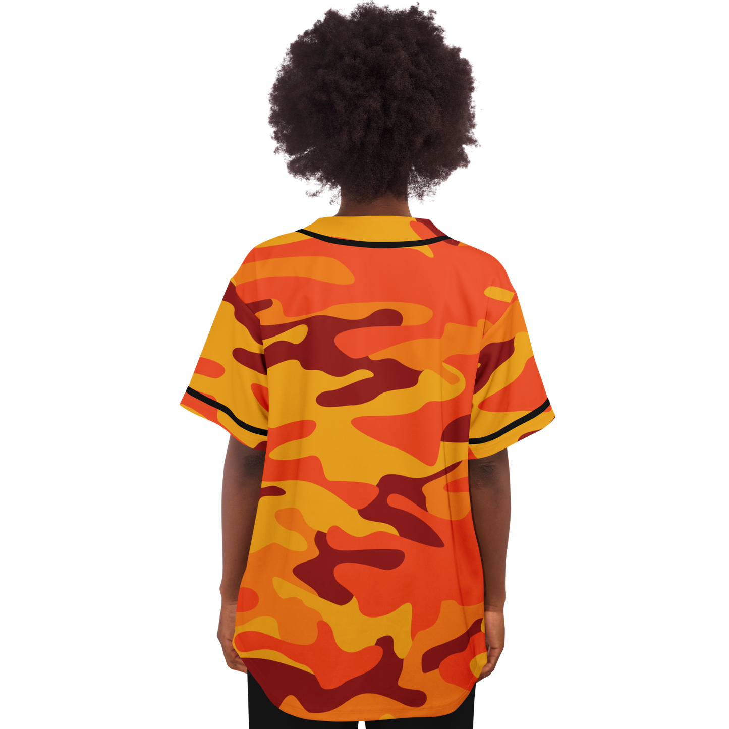 Camo Baseball Jersey | Orange & Red Camouflage