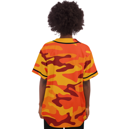 Camo Baseball Jersey | Orange & Red Camouflage