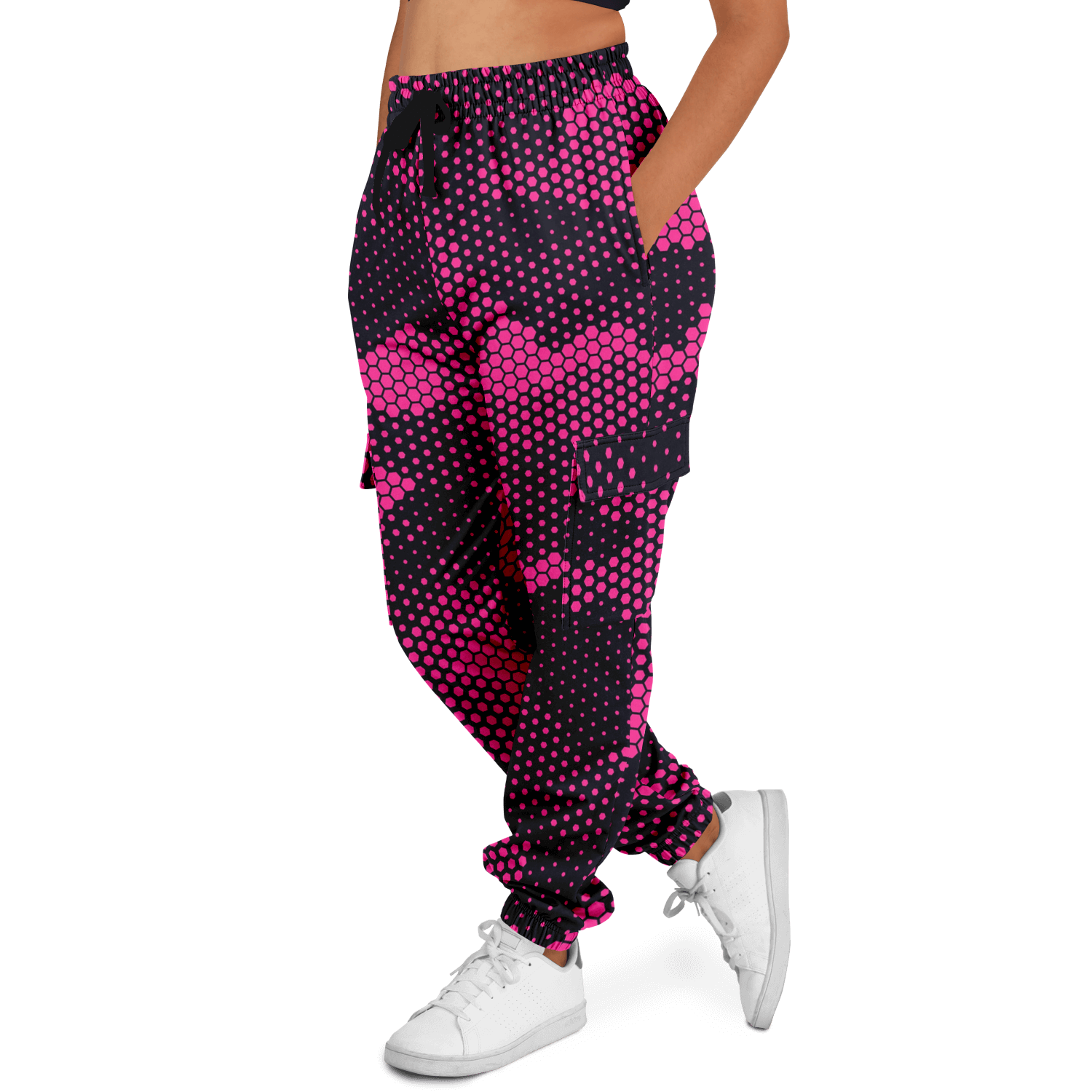 Camo Cargo Pants | Unisex | Pink Digital Dotted Hexagonal