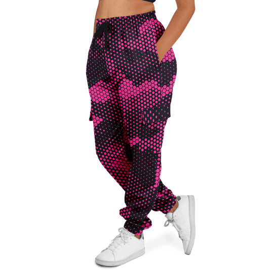 Camo Cargo Pants | Unisex | Pink Digital Dotted Hexagonal