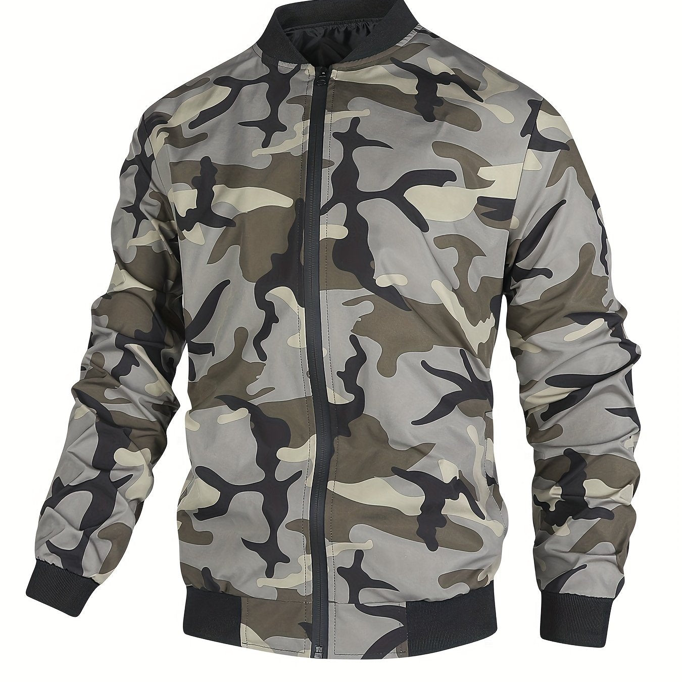 Men's Lightweight Camouflage Bomber Jacket | Full Zip Up