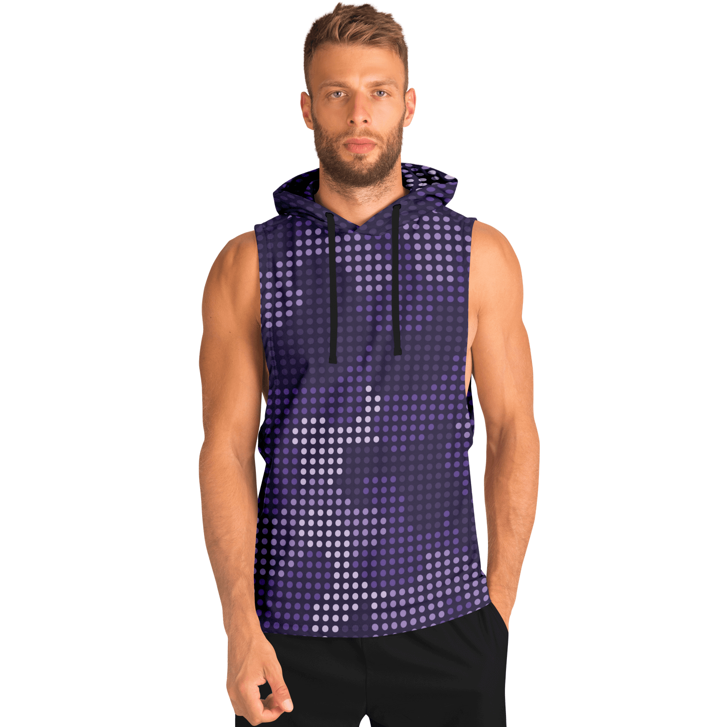 Sleeveless Hoodie | Blue Led Screen Camouflage