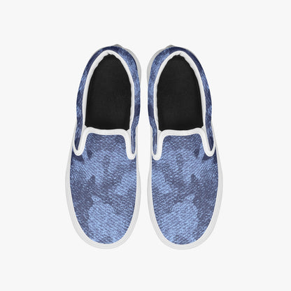 Camo Slip-On Shoes | Denim Blue Camouflage