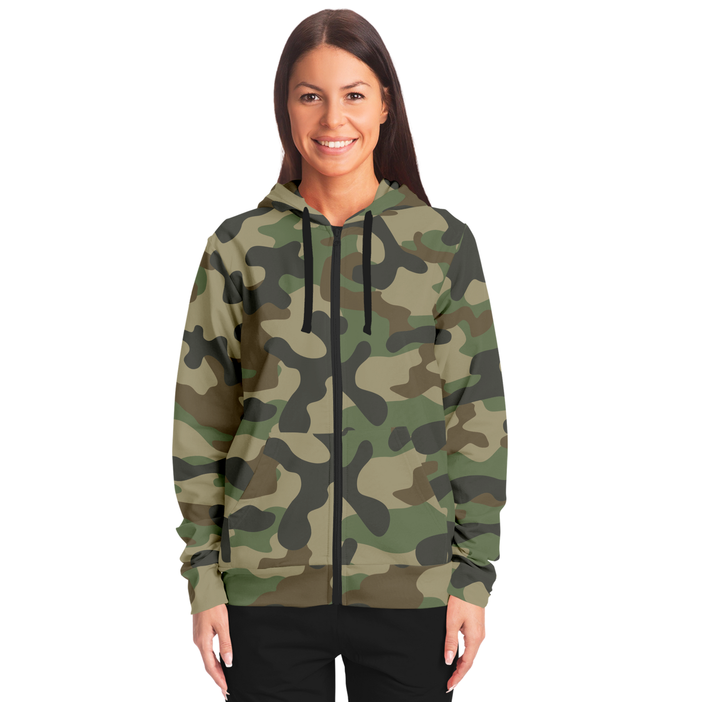 Zip-Up Hoodie | Military Brown Camouflage