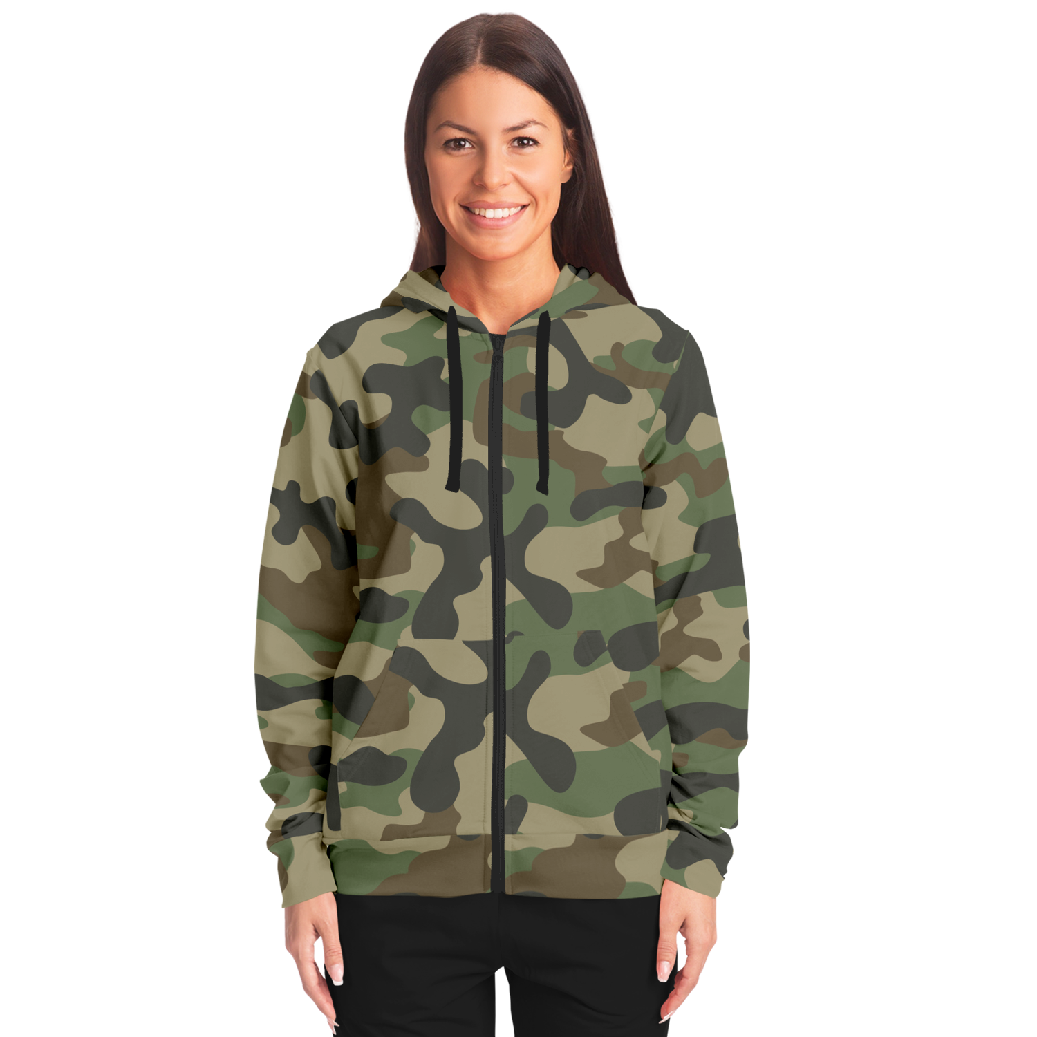 Zip-Up Hoodie | Military Brown Camouflage