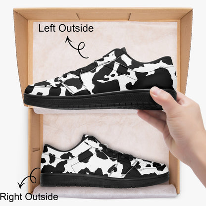 Camo Sneakers | Black and White Low-Top Leather Camouflage