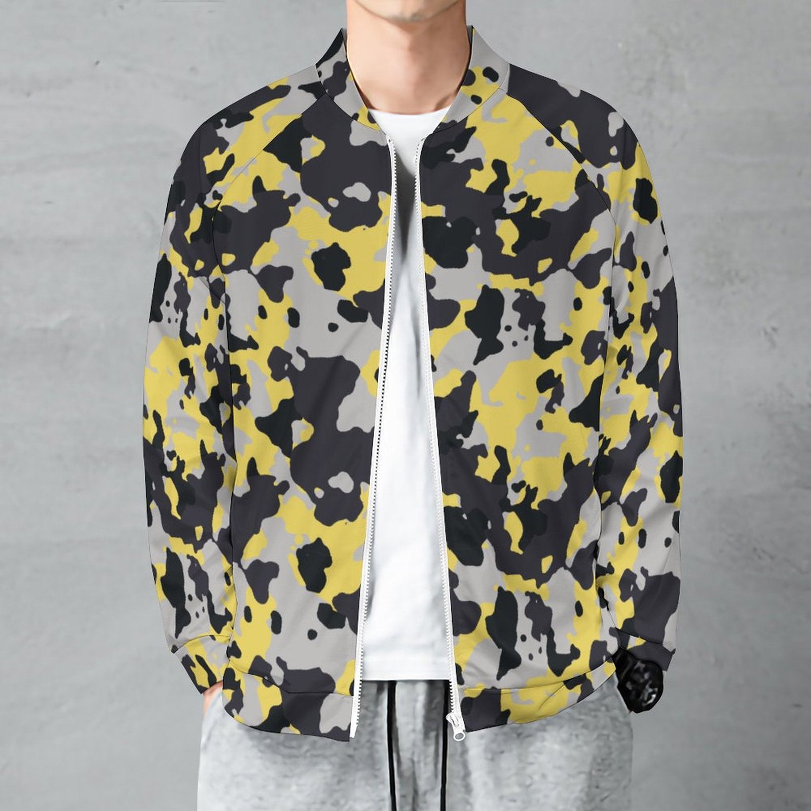 Camo Shirt | Raglan Zip-up | Yellow, Black and Silver