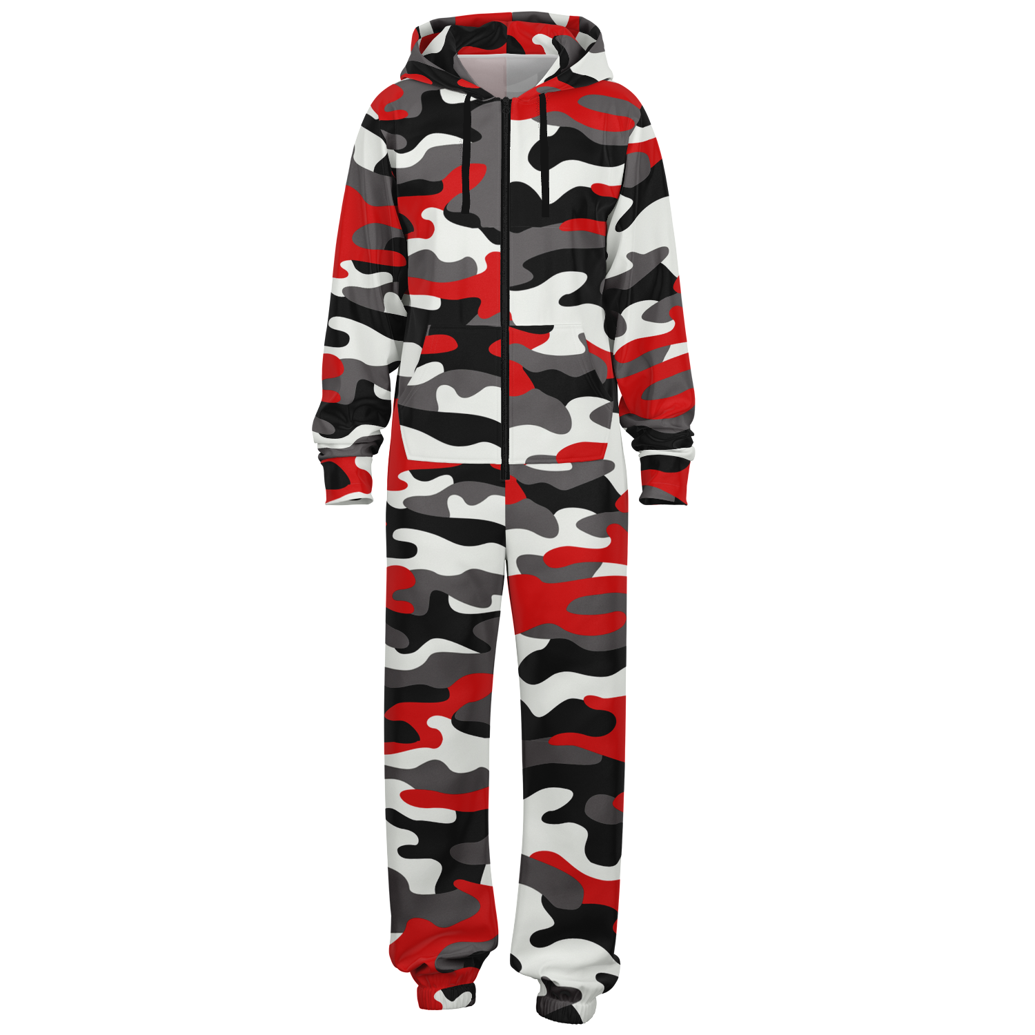 Camo Onesie | Red, Black, and White Camouflage