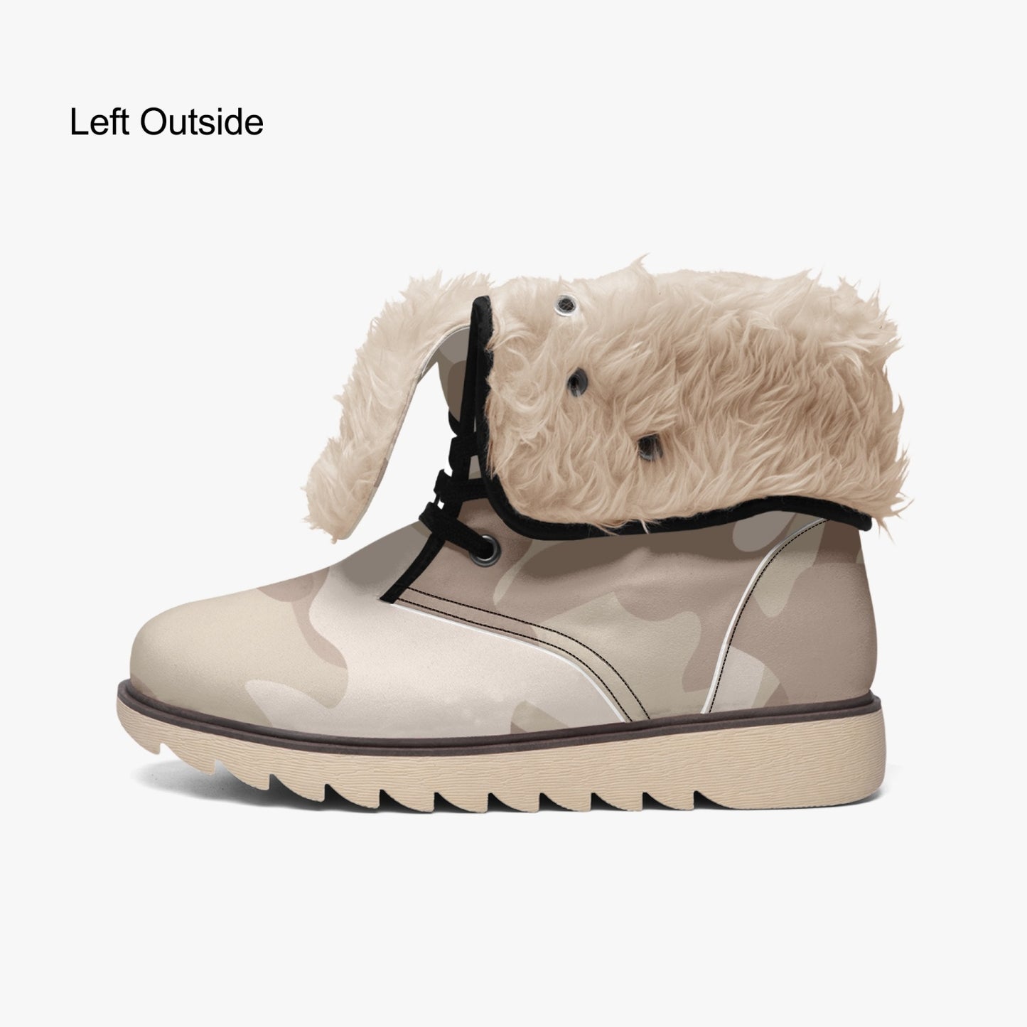 Camo Boots | Desert Brown Cotton-Pad Fur Lining