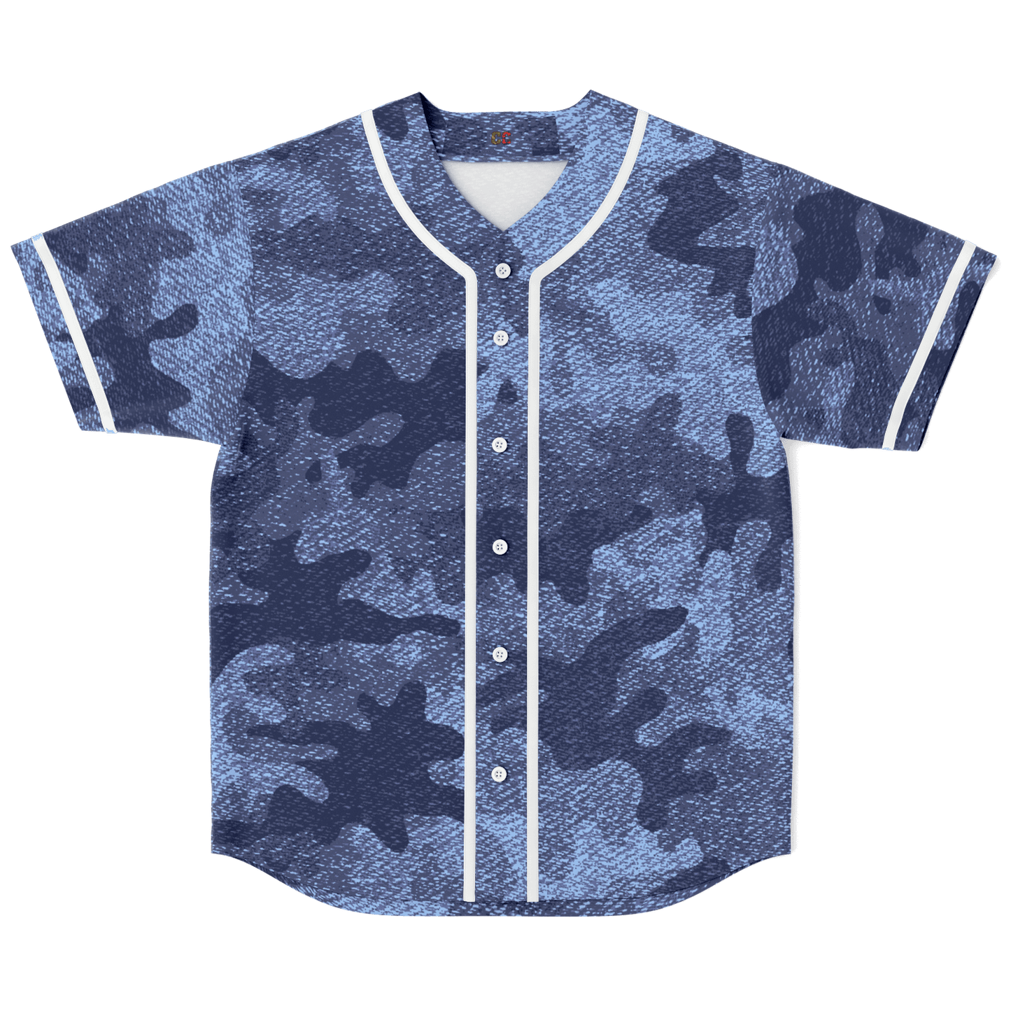 Camo Baseball Jersey | Denim Blue Camouflage