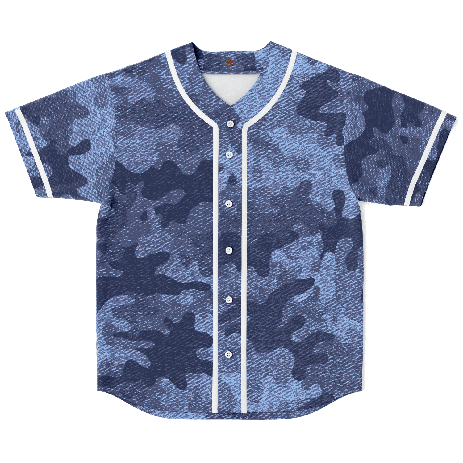 Camo Baseball Jersey | Denim Blue Camouflage