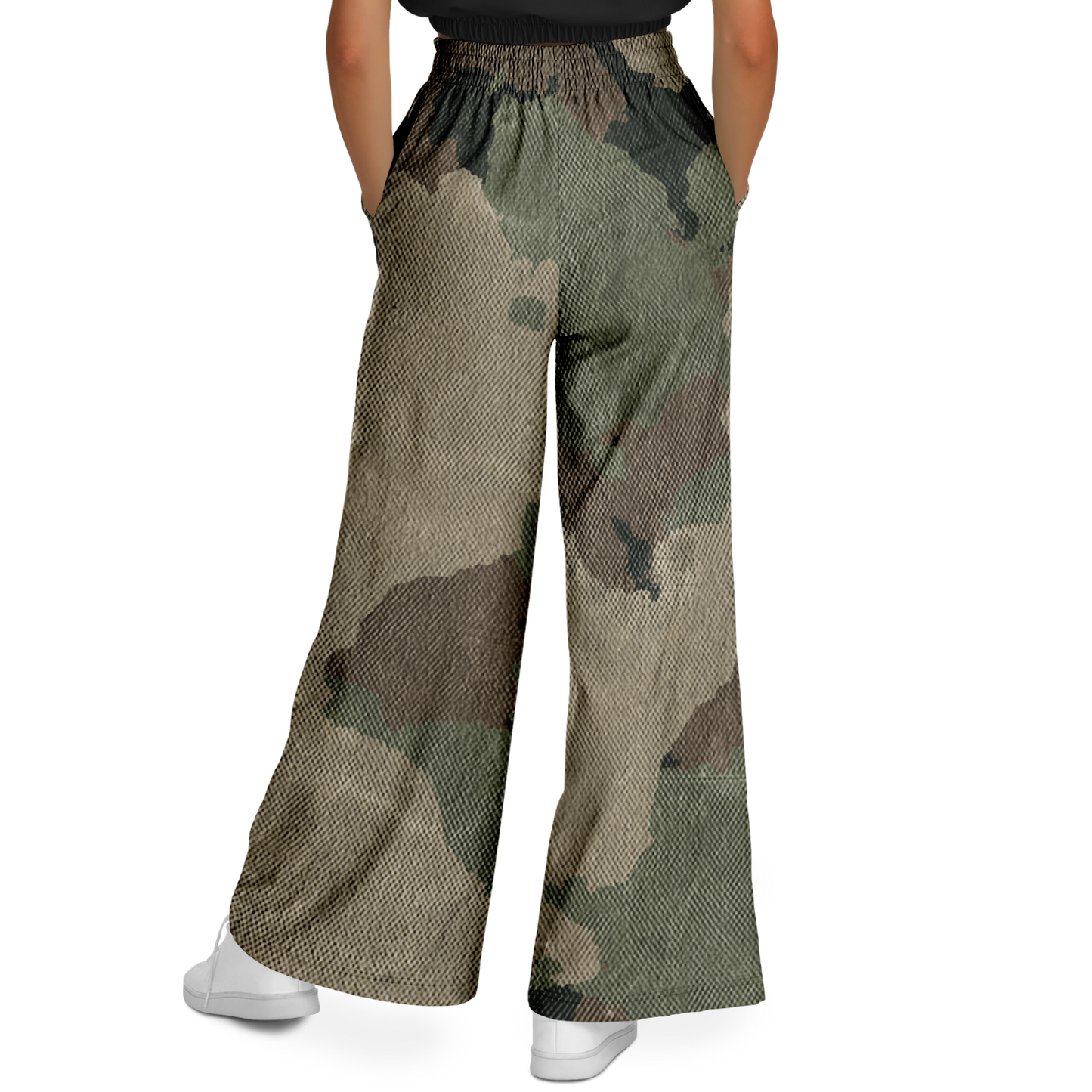 Camo Wide Leg Pants | Dirty Old Brown Camouflage