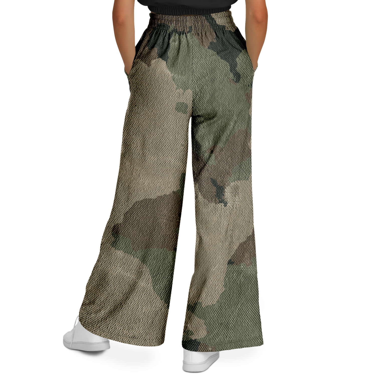 Camo Wide Leg Pants | Dirty Old Brown Camouflage