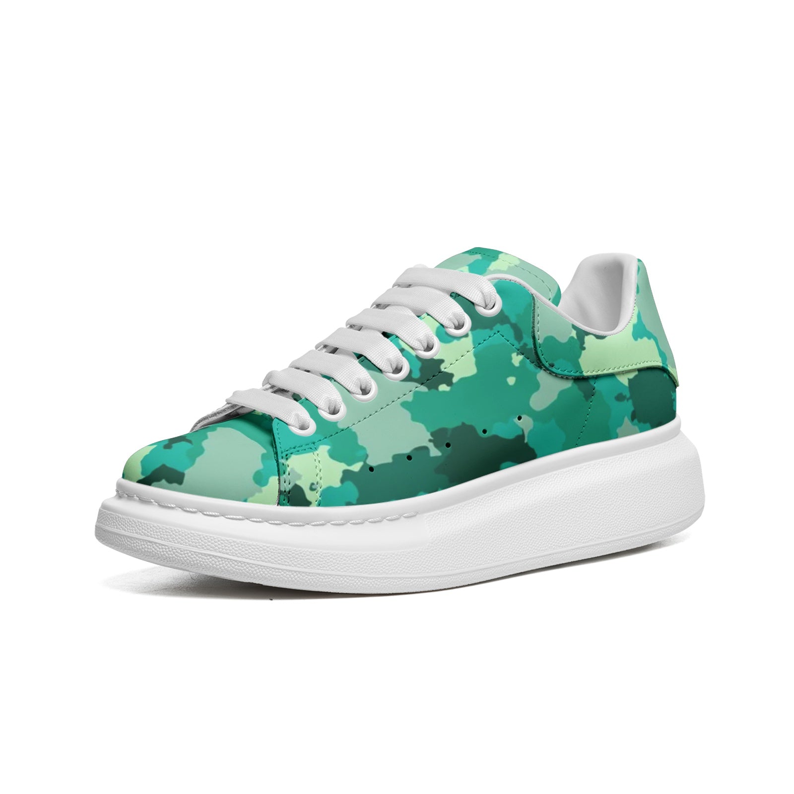 Oversized McQueen Sneakers | Cyan Green Camo