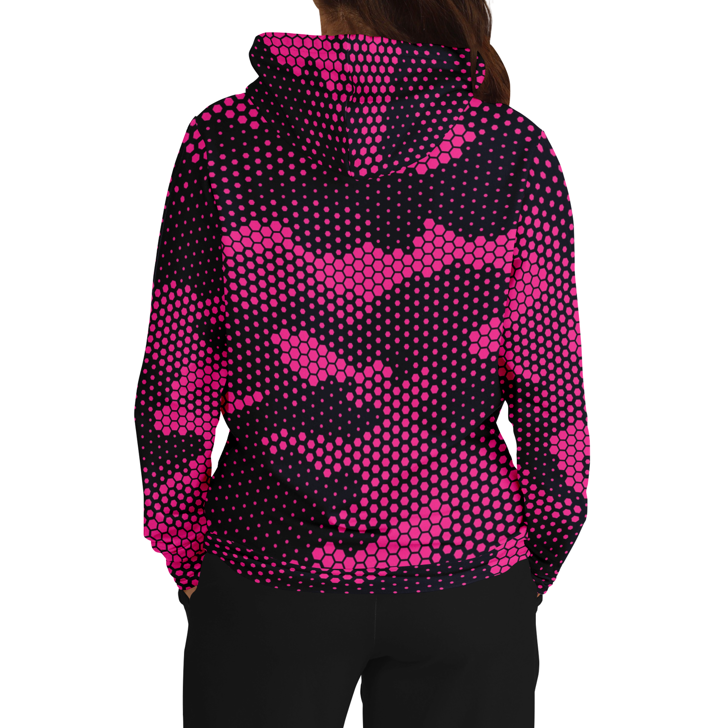 Camo Hoodie | Pink Digital Dotted Hexagonal Pullover