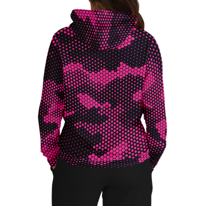 Camo Hoodie | Pink Digital Dotted Hexagonal Pullover