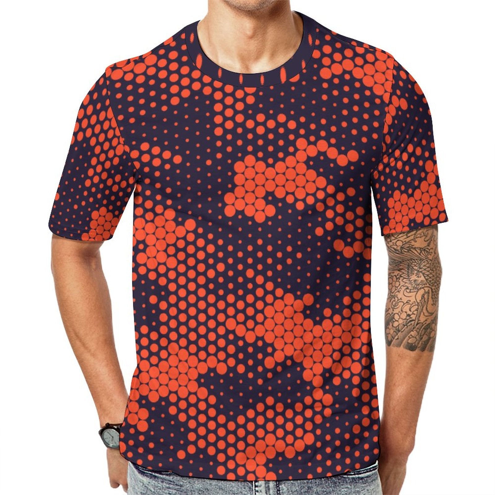 Camo Shirt | Orange & Blue Digital Camouflage T