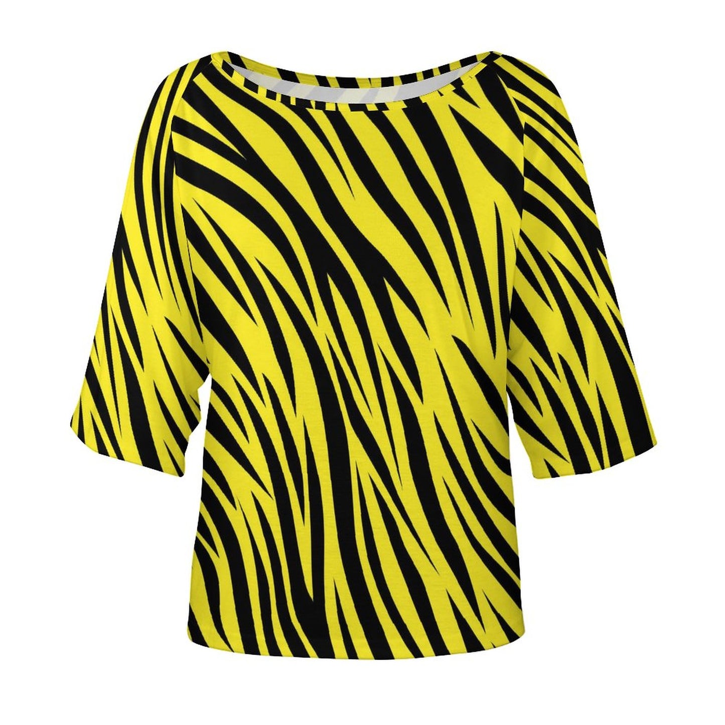 Off The Shoulder Top | Black and Yellow Zebra Shirt