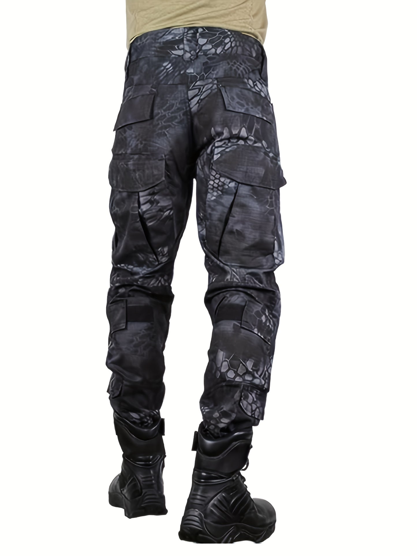 Men's Tactical Camo Cargo Pants | Non-Stretch | Black Khaki