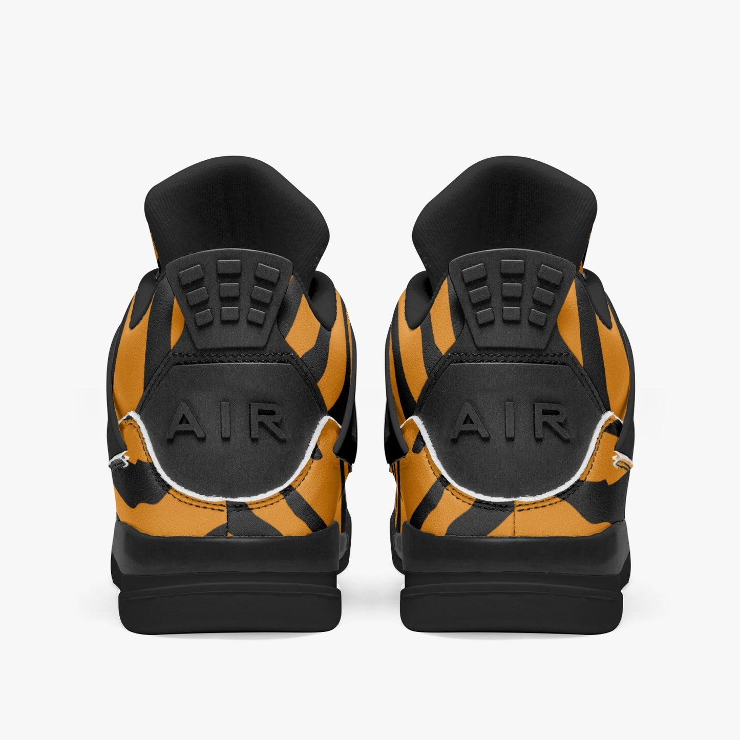 Tiger Jordans AJ4 | Orange and Black High-top Sneakers