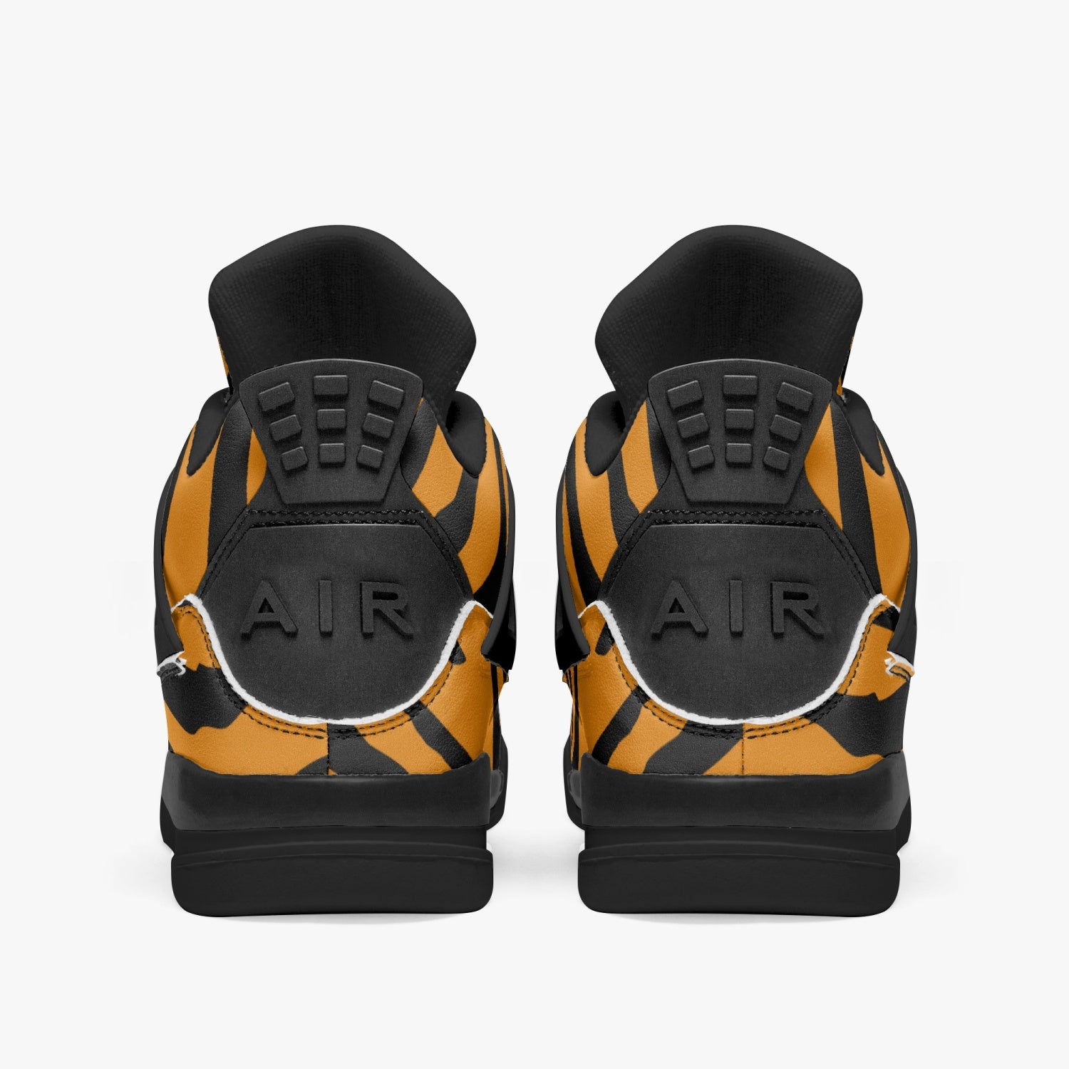 Tiger Jordans AJ4 | Orange and Black High-top Sneakers