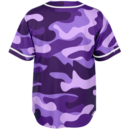 Camo Baseball Jersey | Purple, Blue & Mauve Camouflage