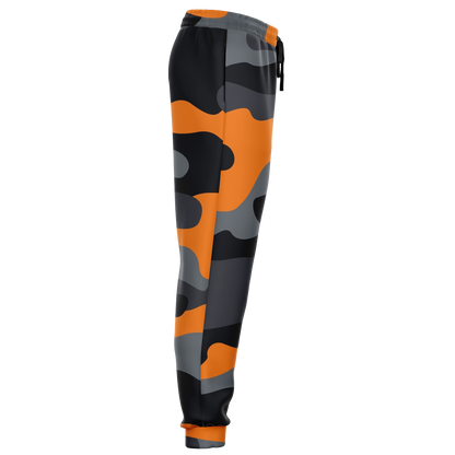 Camo Sweatpants | Unisex | Orange, Gray & Black Camouflage