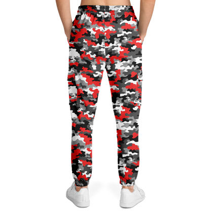 Red Camo Cargo Pants | Mixed Gray, Black, and White | Unisex