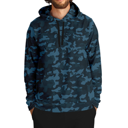 Dark Blue Camo Hoodie | Army-Inspired Camouflage