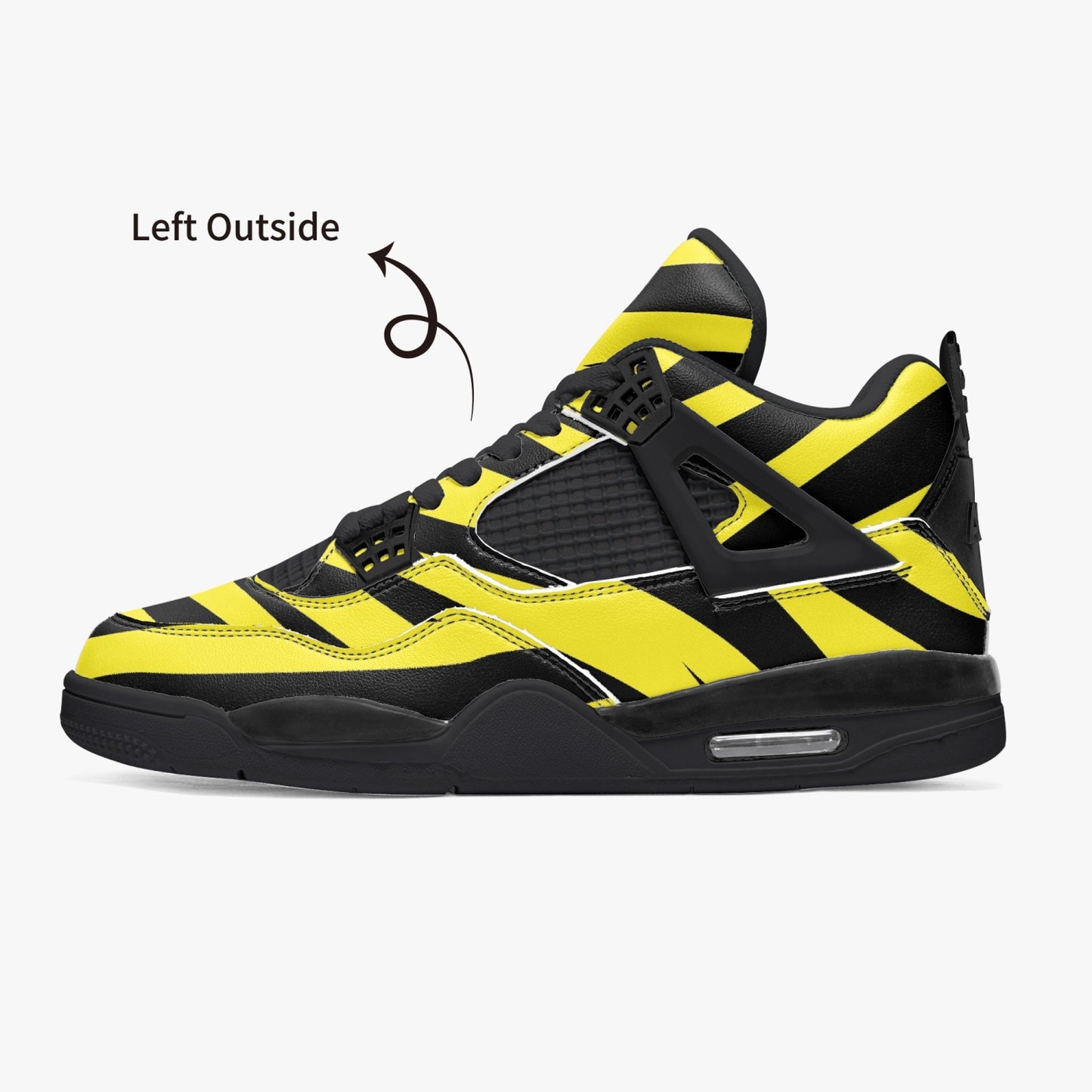 Zebra Jordans AJ4 | Yellow and Black Sneakers