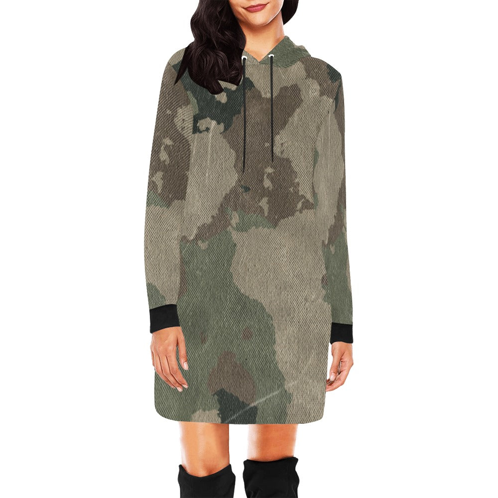 Camo Hoodie Dress | Dirty Brown Camouflage